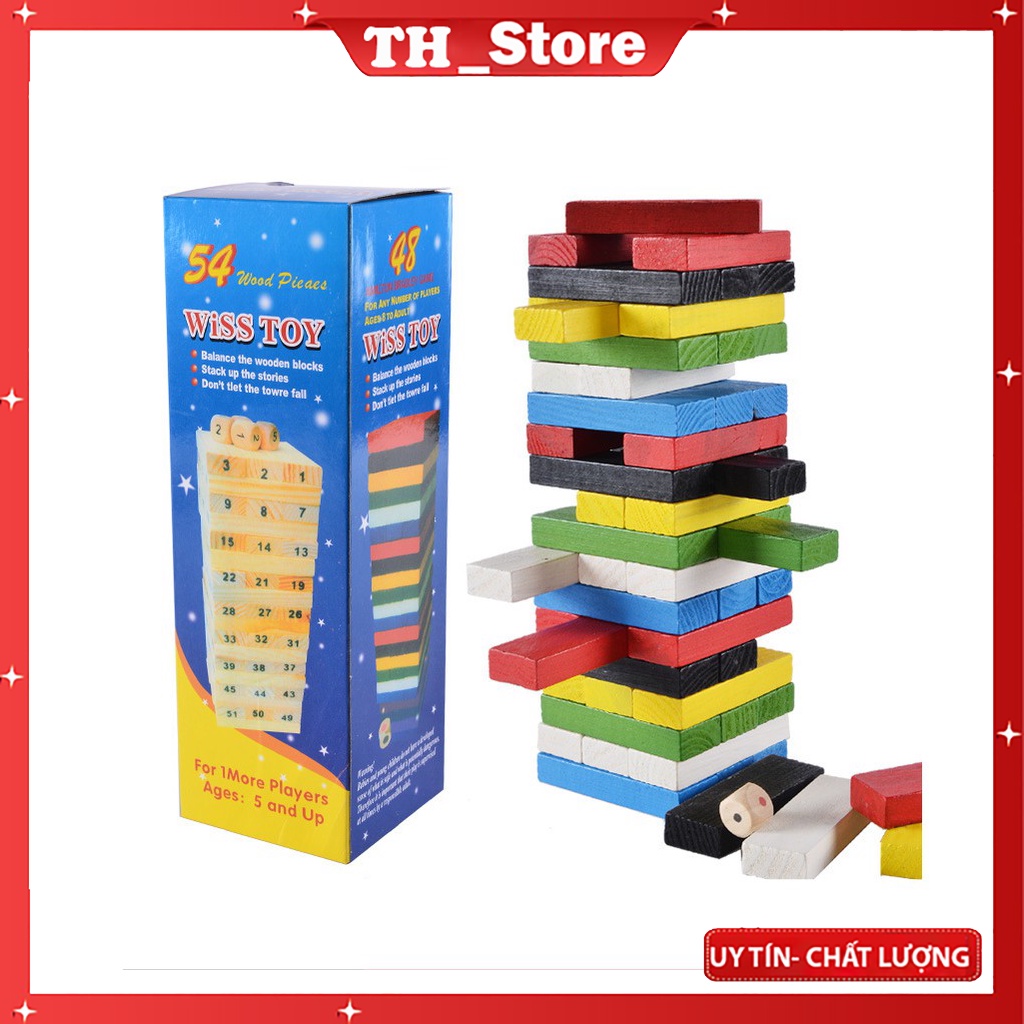 Trò chơi rút gỗ size lớn 54 thanh đồ chơi rút gỗ loại to giúp phát triển kỹ năng cho bé