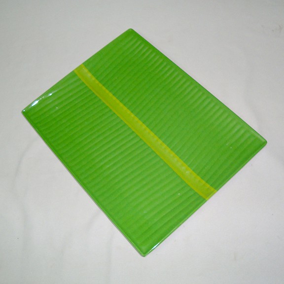 Dĩa lá chuối 205 x 155 mm khay lá chuối, vân tre phíp melamine - Banana leaf shaped plate NT