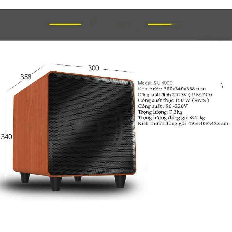 Loa siêu trầm điện subwoofer 150W Ibass - Màu đen