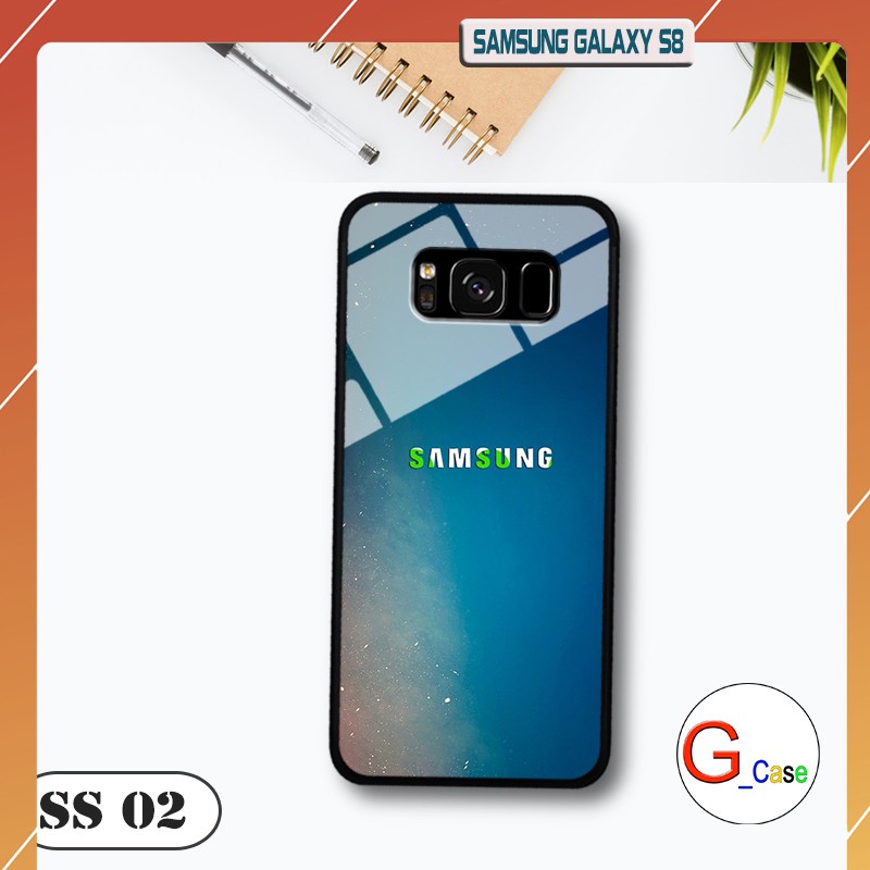 Ốp lưng Samsung S8/ S8 Plus - lưng kính in logo hãng điện thoại