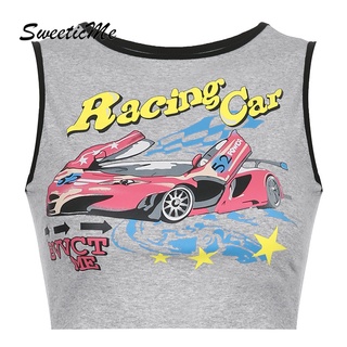 Áo Tank Top Màu Tương Phản In Chữ SweeticMe 2022 Thời Trang Cho Nữ