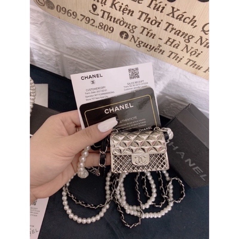 Túi mini Ngọc Trinh- Hàng Siêu sang chảnh  - Túi dây ngọc và dây xích- full hộp( shop chụp)