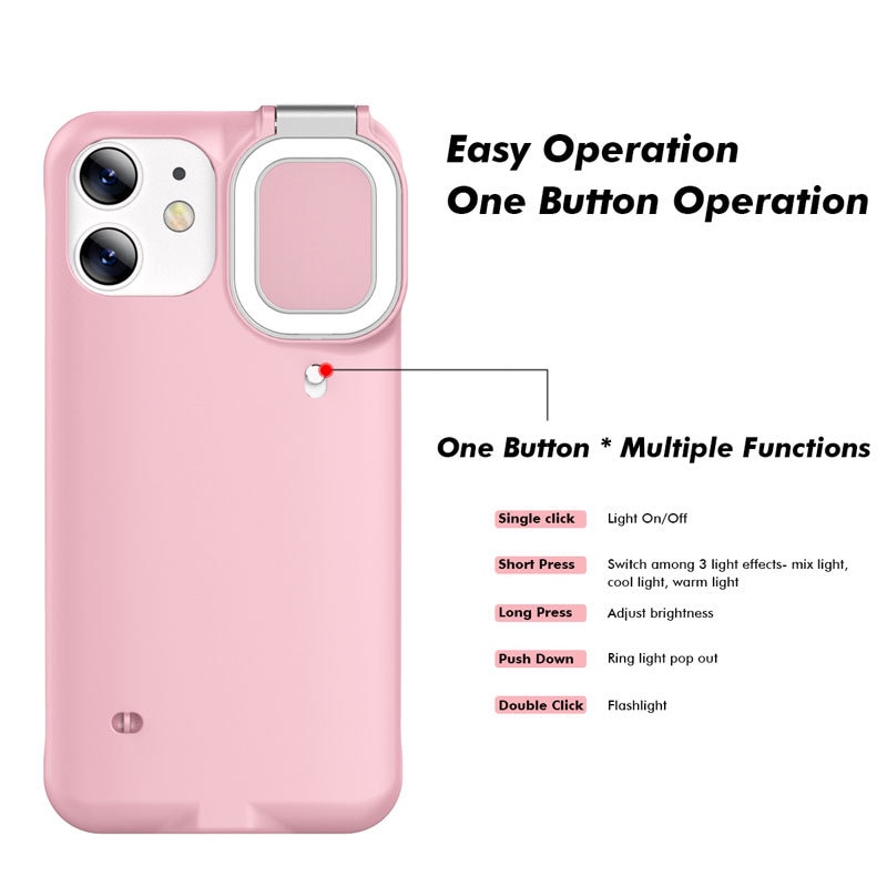 Ốp Lưng Có Đèn Led Hỗ Trợ Chụp Ảnh Cho Iphone 12 11 Pro Max 12pro X Xs Max | BigBuy360 - bigbuy360.vn