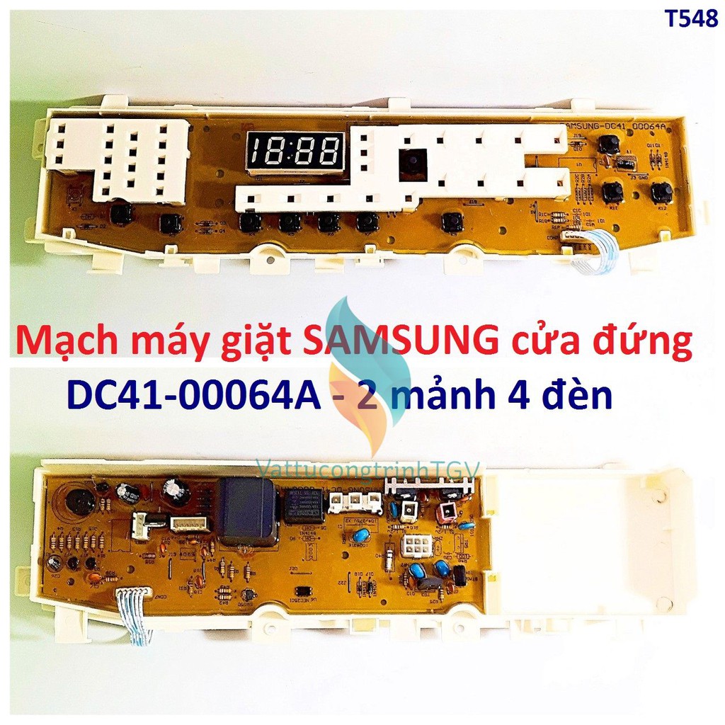 Mạch điều khiển máy giặt SAMSUNG cửa đứng DC41-00064A - 2 mảnh 4 đèn