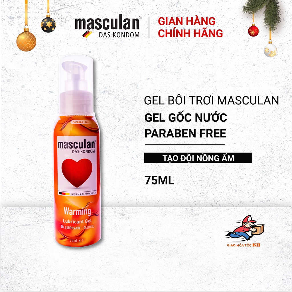 [Mã BMLT35 giảm đến 35K đơn 99K] Gel bôi trơn cao cấp Masculan Warming - Nồng ấm - Gốc nước - Không chất bảo quản - 75ml