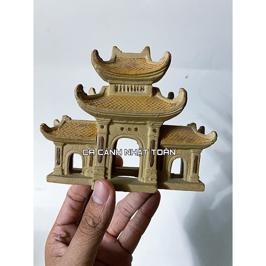 CỔNG TAM QUAN GỐM SỨ TRANG TRÍ BỂ CÁ, TIỂU CẢNH, NON BỘ DÀI 13CM CAO 12CM