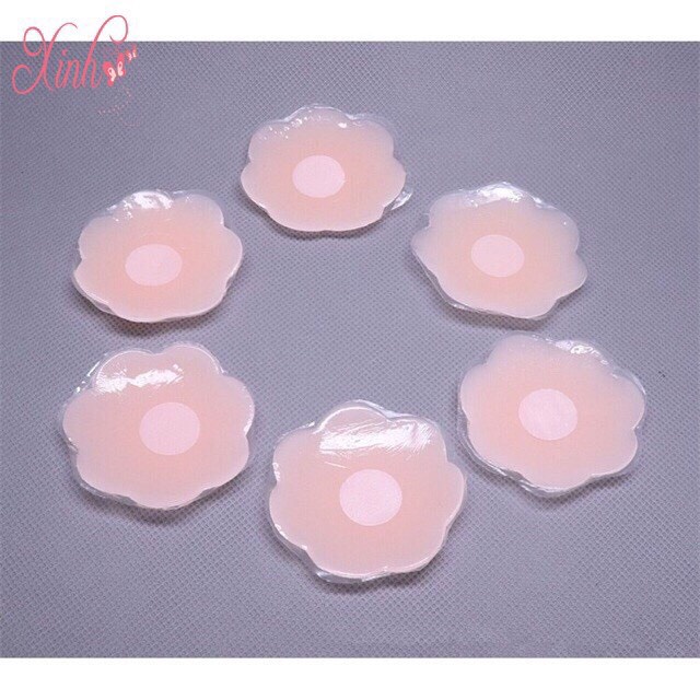( Miếng dán ngực) Hộp 5 đôi dán ngực Silicon dùng lại được nhiều lần