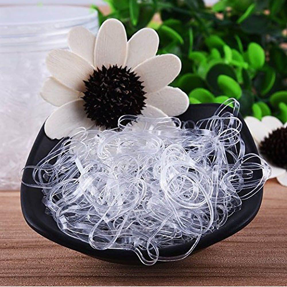 Set 500 Dây Buộc Tóc Cao Su Trong Suốt Cho Nữ