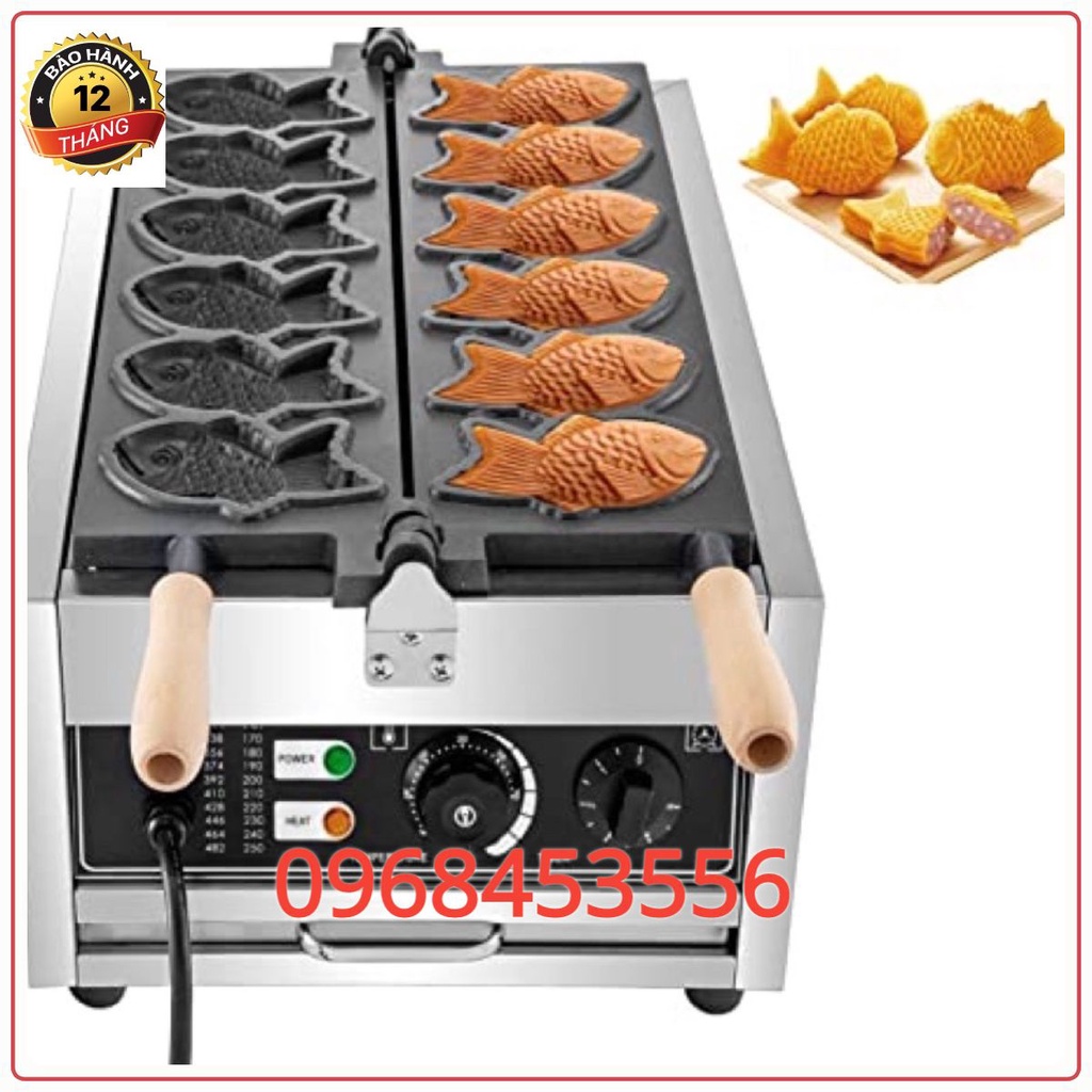 Máy làm bánh cá taiyaki công nghiệp 6 con cỡ lớn