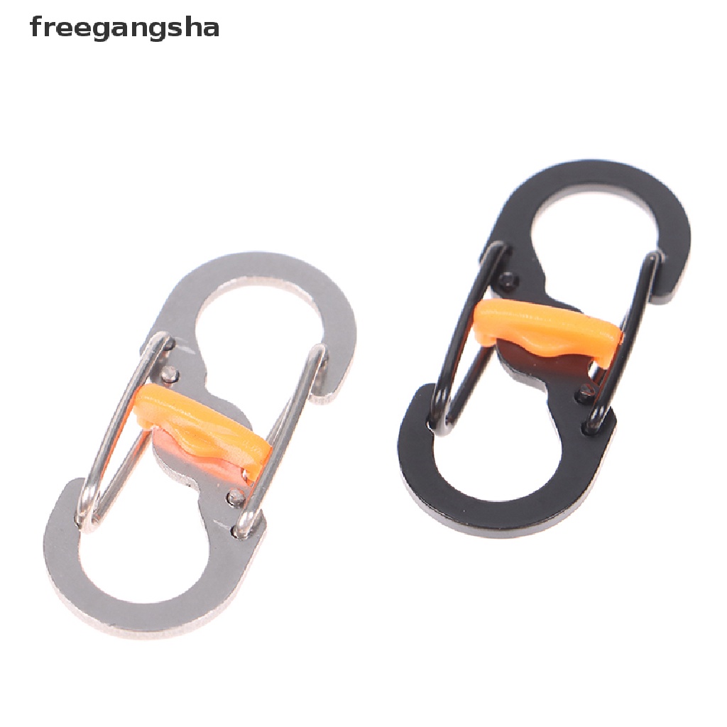 Móc khóa cài carabiner có đầu móc hình chữ S số 8 dành cho cắm trại leo núi ngoài trời