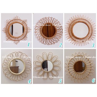 (Nhiều mẫu) Gương mây tre đan decor,  gương mây trang trí nhà cửa, gương treo tường mây đan đồ mây tre