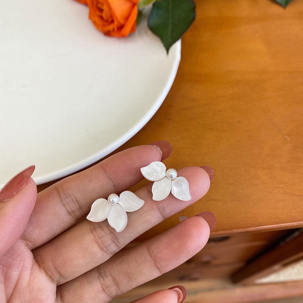 Bông Tai Mạ Bạc 925 Hình Vỏ Sò Phong Cách Retro Hàn Quốc