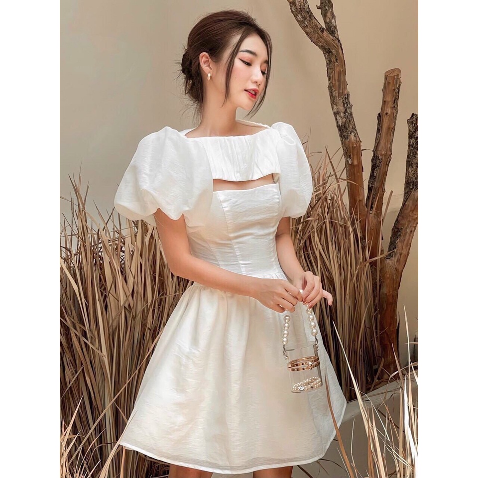D006 - Đầm tay bồng khoét ngực