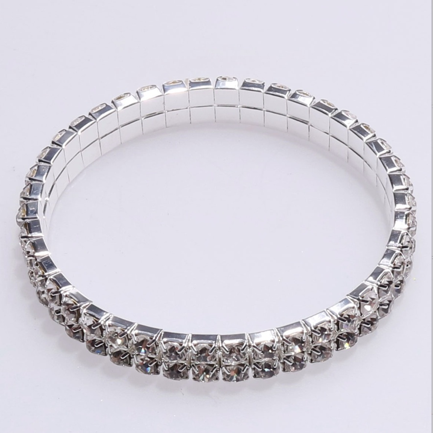 Lắc tay nữ vòng tay đính đá zircon lấp lánh 2 hàng bạc phong cách thời trang hàn quốc dễ thương