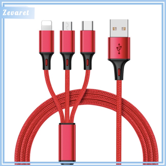 Dây Cáp Sạc USB Nhanh 3 Trong 1 Đa Năng Cho Điện Thoại