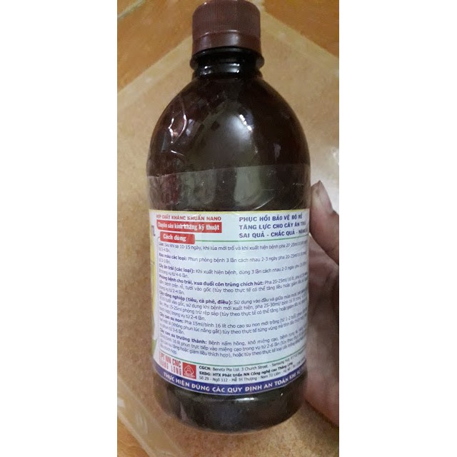 Hợp chất kháng khuẩn Nano (nano bạc nano đồng nano silic) 500ml - Chelate sinh học -TL