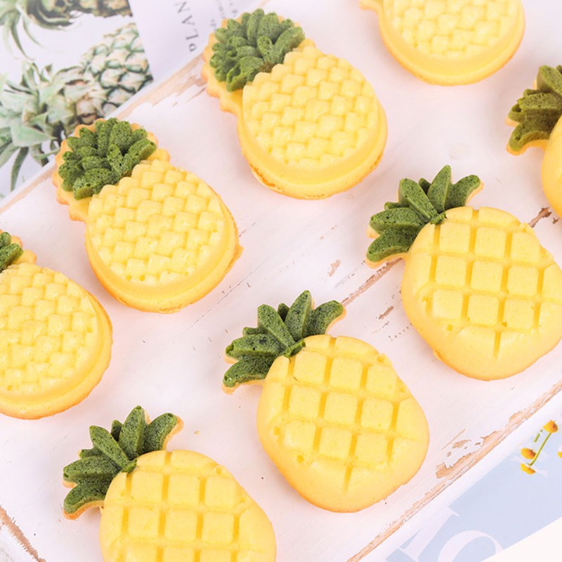 Khuôn Silicon Làm Bánh 12 Ngăn Hình Trái Dứa 3d