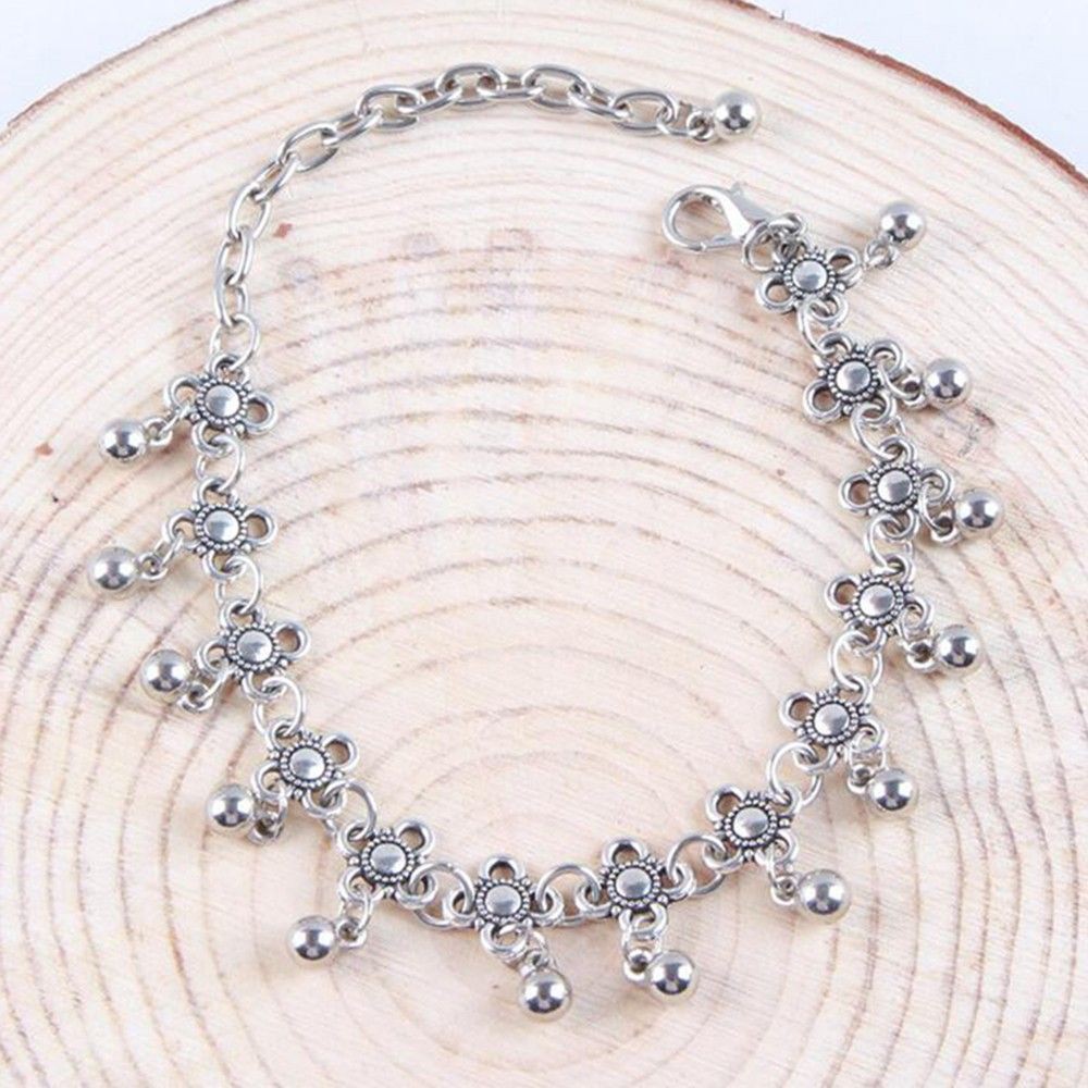 Vòng chân kim loại đính đá hình giọt nước | BigBuy360 - bigbuy360.vn