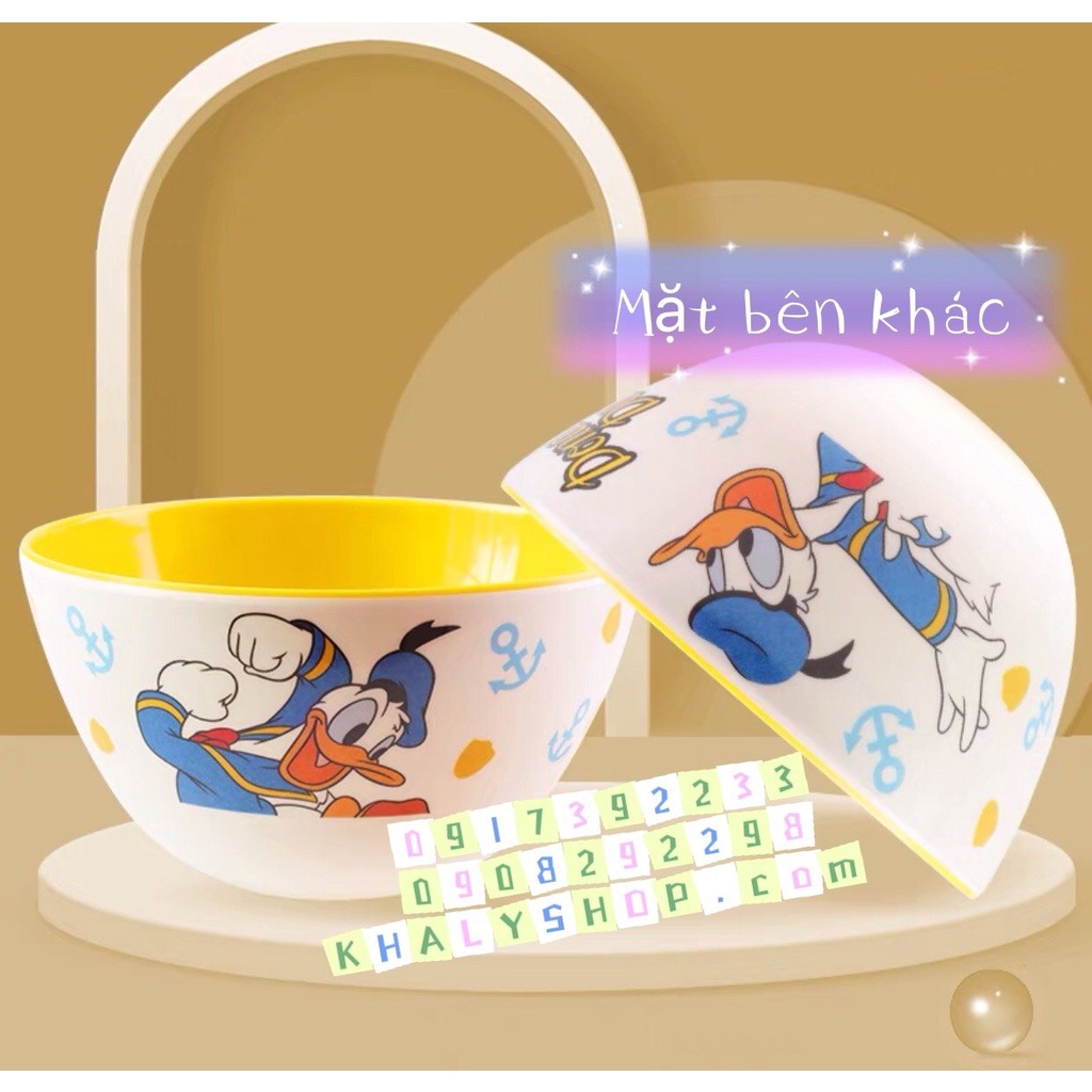 Chén ăn tô nhựa Melamine tròn các nhân vật Disney cho Bé trai và Bé gái