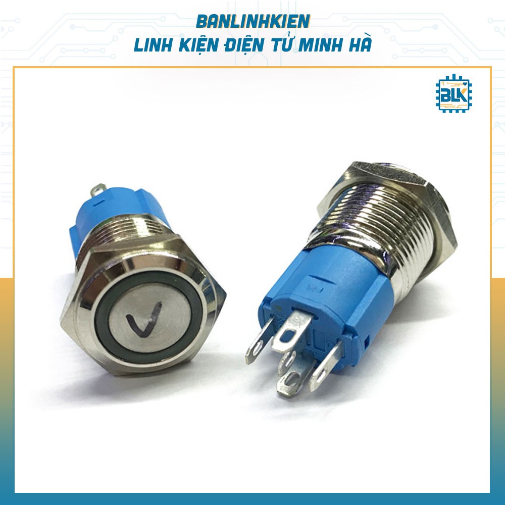 Công Tắc Nguồn GQ16-PWB Xanh Dương 12-24V