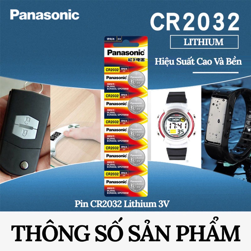 Pin Cúc Áo Panasonic CR2032 - CR2025 - CR2016 - CR1632 - CR1620 - CR1616 - CR1220 - CR2450 3V Lithium SONHOUSE