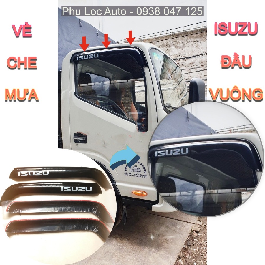 Vè che mưa kính cửa xe tải ISUZU NPR 400 3T5 ISUZU ĐẦU VUÔNG ( GIÁ 1 CẶP)