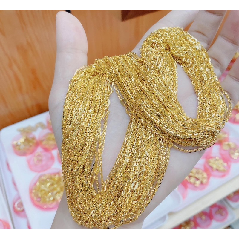 Dây chuyền nữ Bạc ta mạ vàng 24kara - Dây công bạc ta mạ vàng 24kara - Vàng Bạc Khải Khải