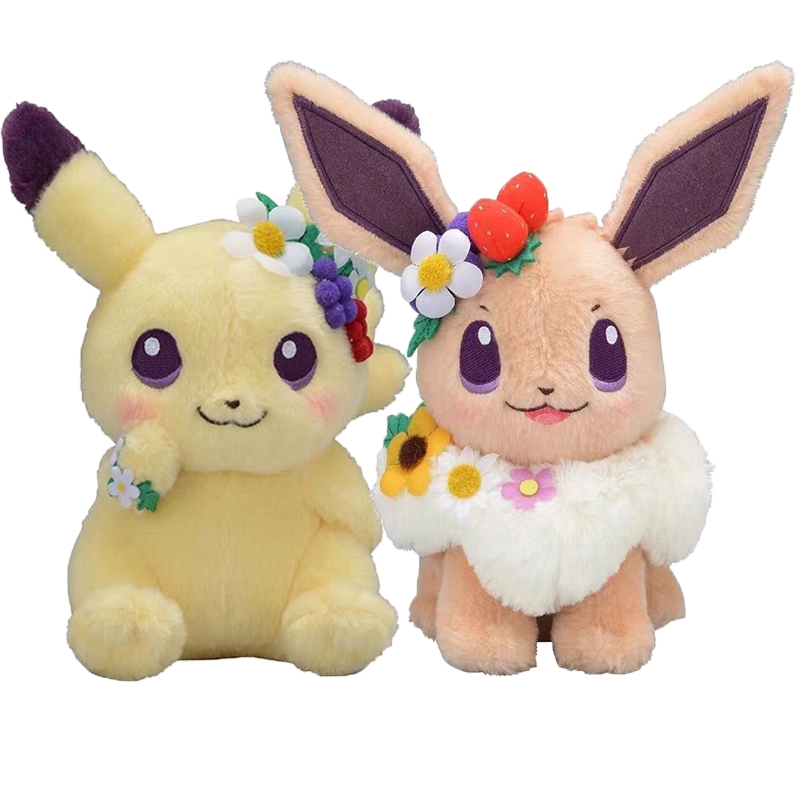 đồ chơi nhồi bông Pokemon Fete Spring Eevee & Pikachu