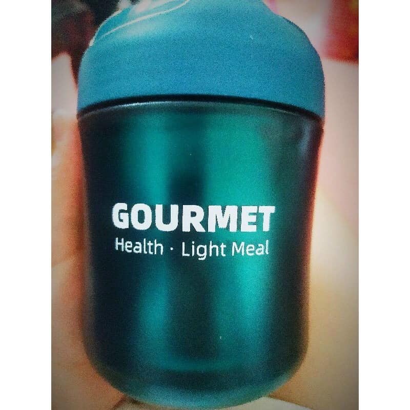 Bình ủ hộp đựng ủ cháo giữ nhiệt cho bé inox 2 lớp cao cấp dung tích 500ml có quai kèm muỗng GOURMET