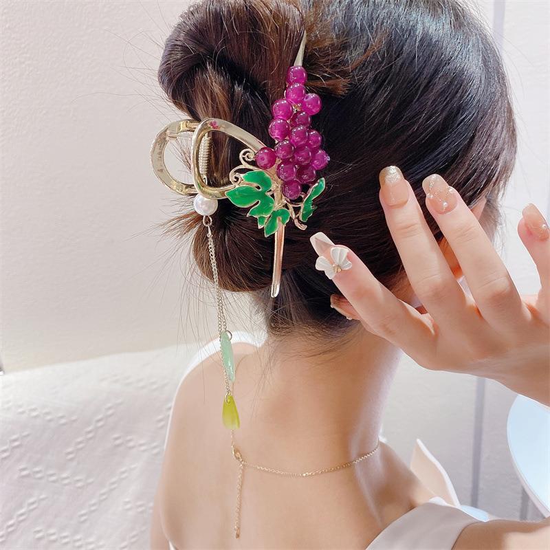 Haimeikang Kẹp Tóc Tua Rua Đính Đá Thời Trang Cho Nữ
