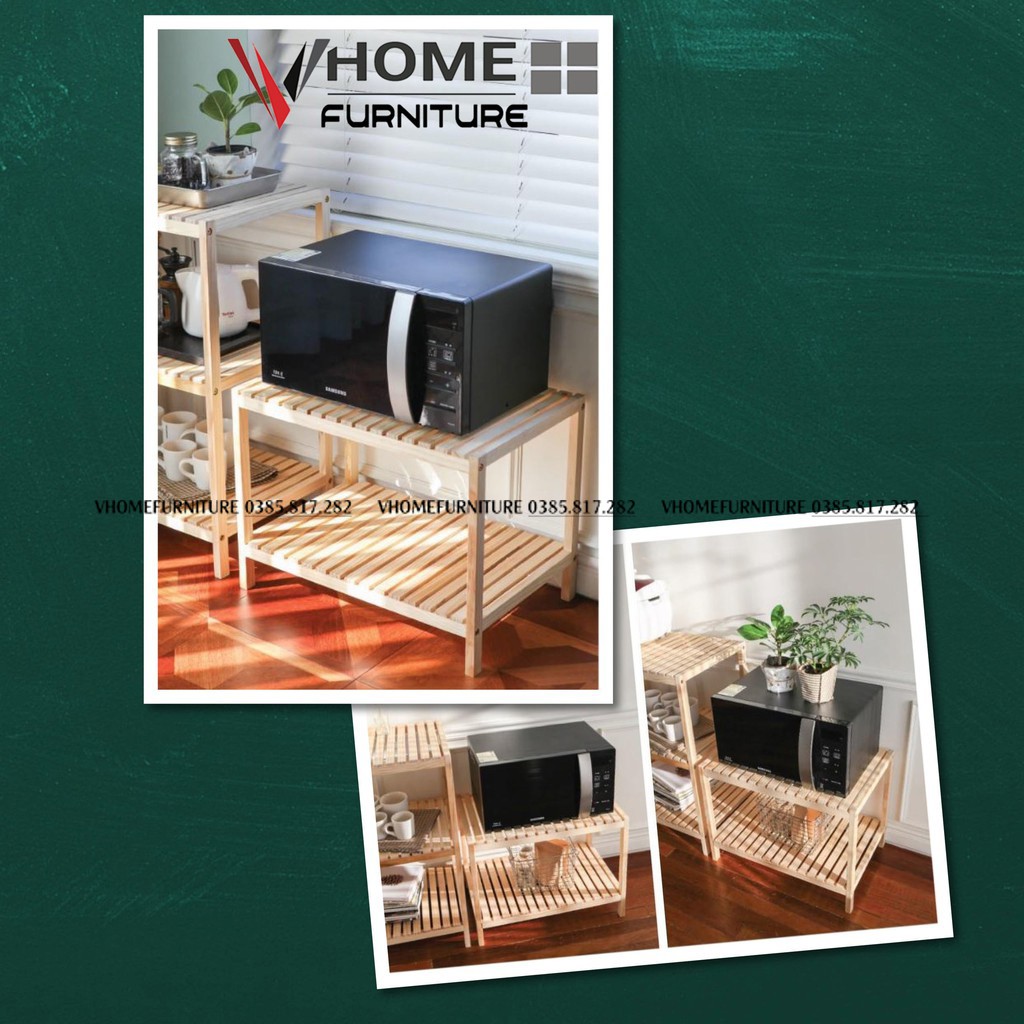 Kệ Để Lò Vi Sóng Đa Năng Gỗ Thông 2 Tầng Oven Rack 3F Nội Thất Lắp Ráp Nội Thất Hàn Quốc | BigBuy360 - bigbuy360.vn