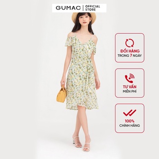 Đầm nữ 2 dây đắp tà điệu đà, nhẹ nhàng GUMAC DB775