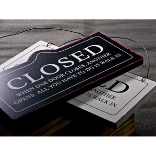 Bảng treo gỗ chữ OPEN - CLOSED