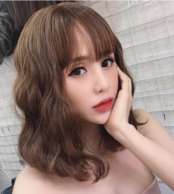 Tóc giả nguyên đầu xù ngắn tặng lược + lưới