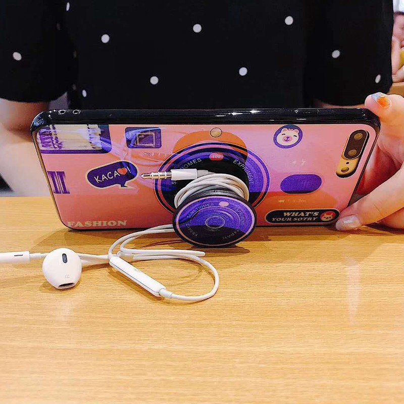 Ốp lưng họa tiết máy ảnh có dây móc tay cho OPPO A57 A39 F1S A37 A3 A3S A5 Neo 9 A59 A7 A5S F11 A9 F11 Pro | BigBuy360 - bigbuy360.vn