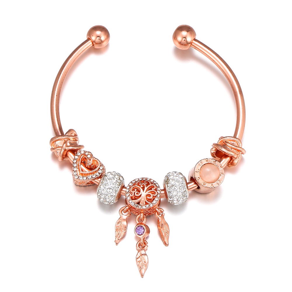 Vòng Tay Chuỗi Hạt Mắt Mèo/ Trái Tim/ Lưới Giấc Mơ/ Mắt Mèo Bằng Kim Loại Phong Cách Boho Thời Trang DIY