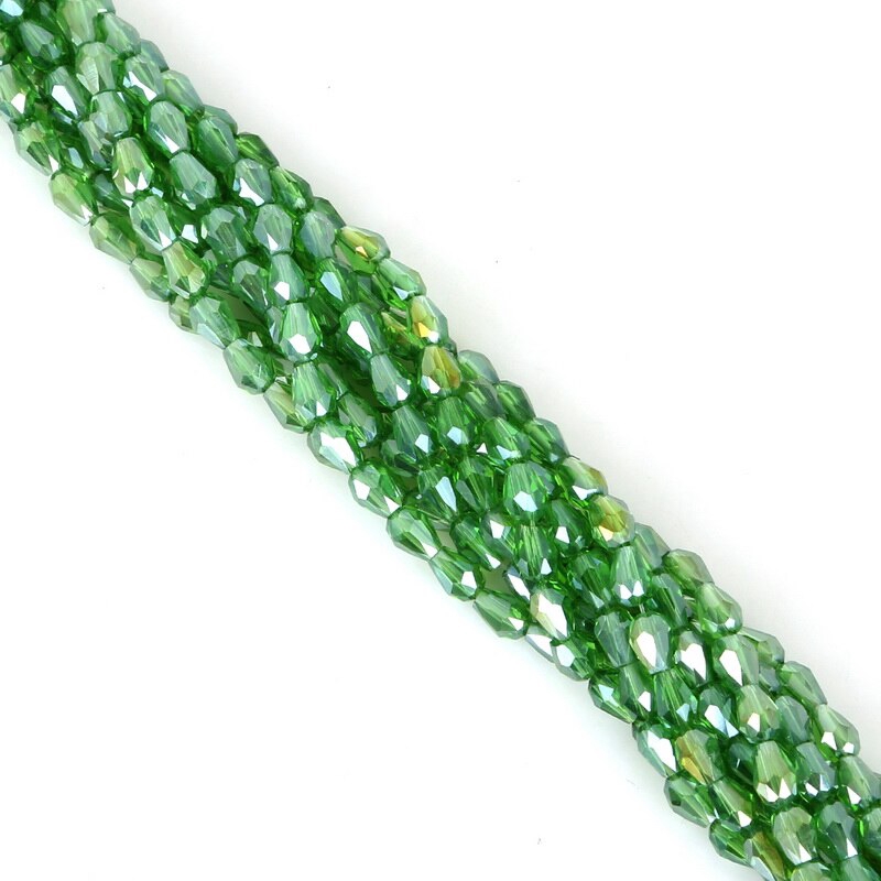 Bộ 70 hạt pha lê xỏ lỗ hình giọt nước mặt cắt 4 * 6mm dùng làm trang sức DIY