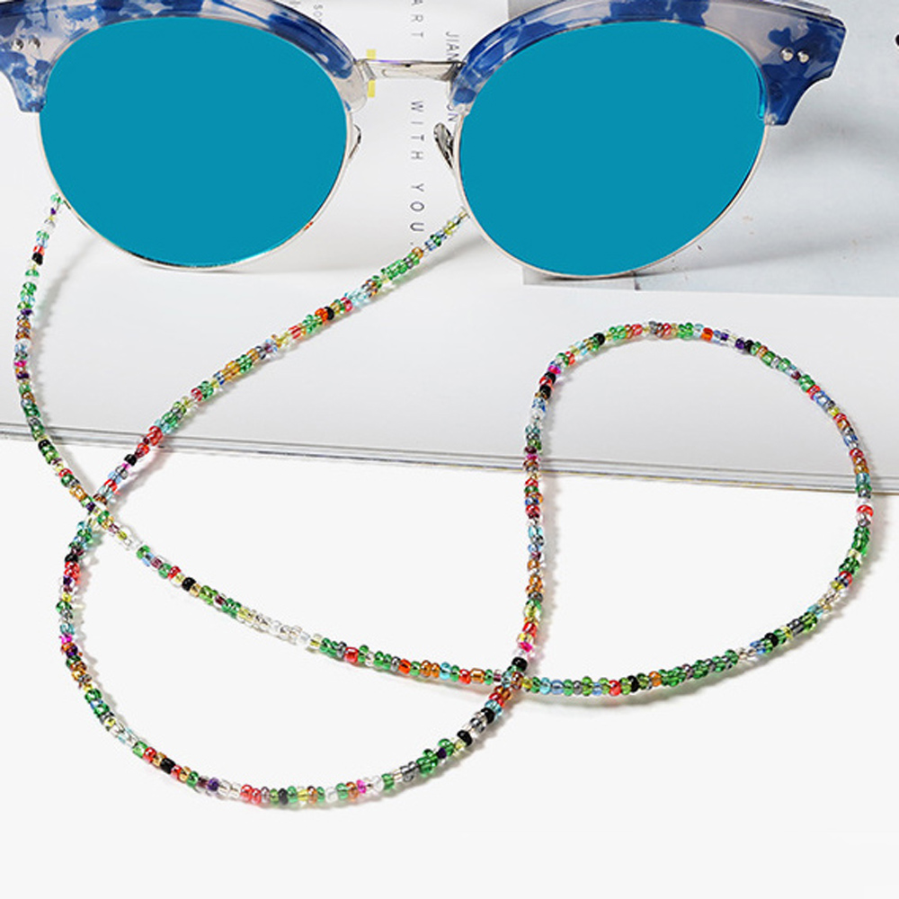 Dây chuỗi hạt acrylic đeo kiếng khẩu trang làm trang sức màu lam / tím / đen thời trang cho unisex