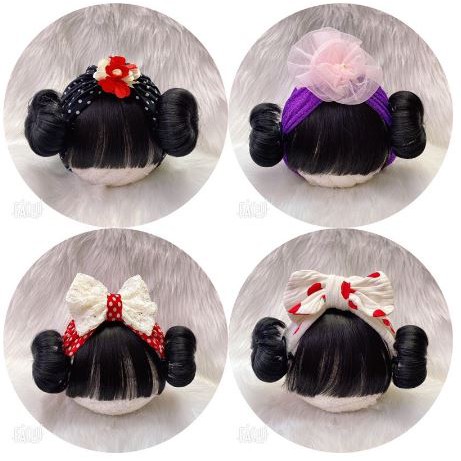 Turban gắn tóc giả cho bé yêu