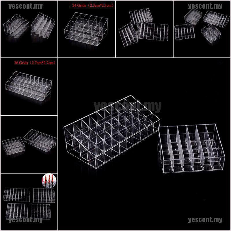 (hàng Mới Về) Khay Đựng Son Môi 24 / 36 / 40 Ngăn Bằng Acrylic Tiện Dụng