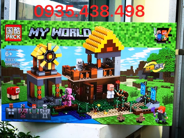 BỘ ĐỒ CHƠI LEGO LẮP RÁP MINECRAFT NHÀ CỐI XAY GIÓ  CHO BÉ