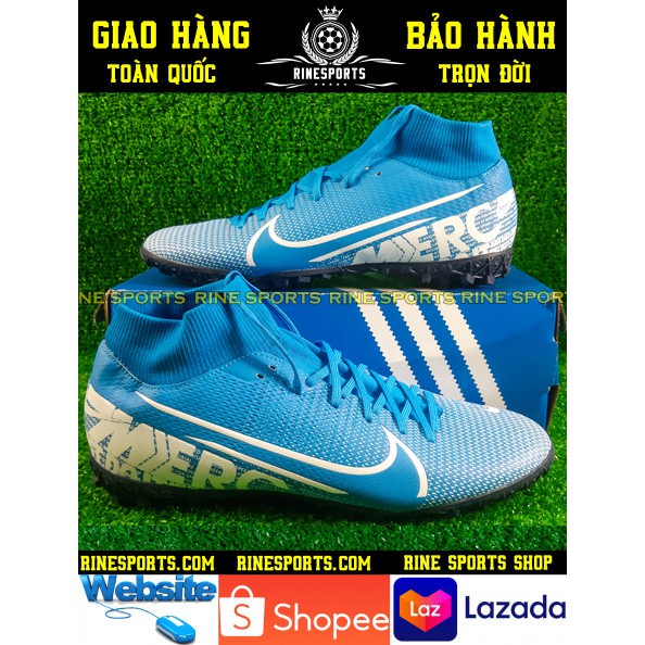 GIÀY BÓNG ĐÁ Mercurial Superfly VII Academy xanh SÂN CỎ NHÂN TẠO HÀNG SUPER THAILAND