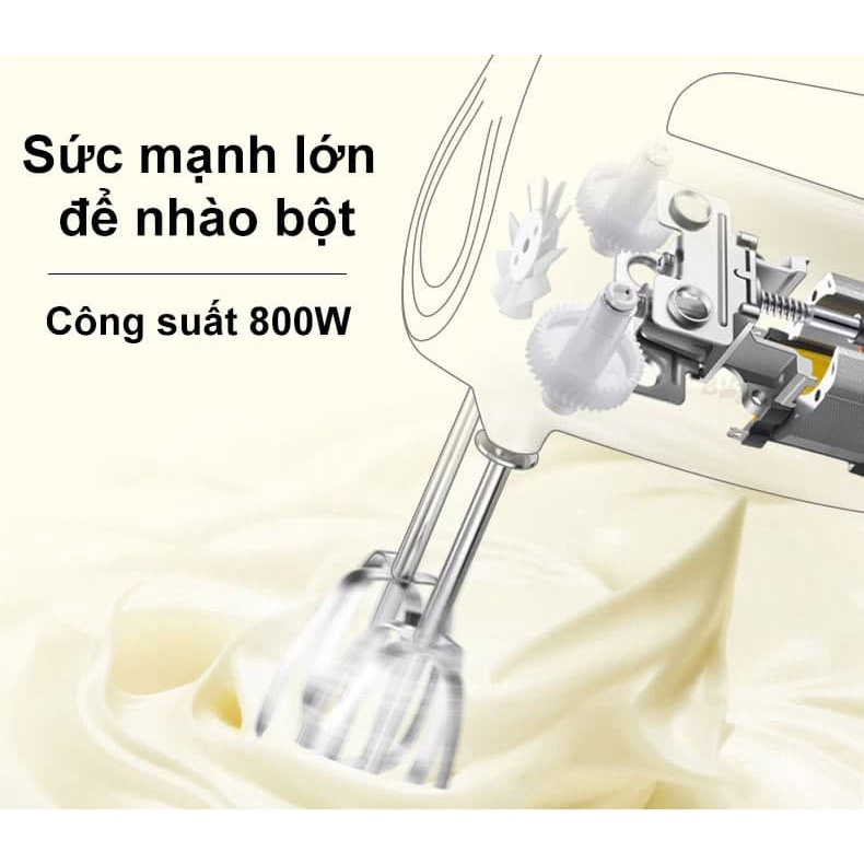 Máy đánh trứng, máy đánh trứng cầm tay SOKANY 800W có 5 tốc độ chuyên đánh bột, đánh trứng
