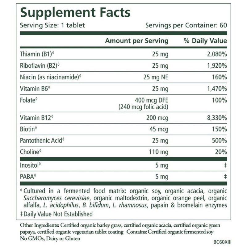 Vita min B Tổng Hợp Pure Synergy / Organic B Complex