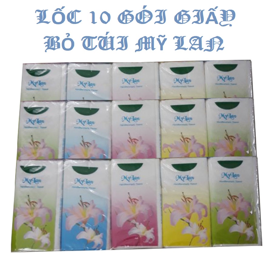 Giấy bỏ túi Mỹ Lan lốc 10 gói tiện dụng an toàn