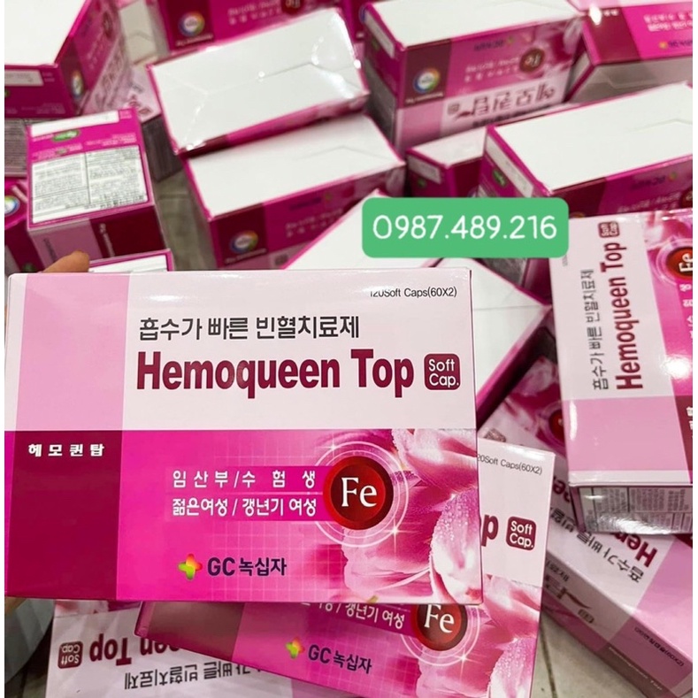 Viên Uống Bổ Sung Sắt HEMOQUEEN TOP Hàn Quốc 120V, trumsihanghanquoc