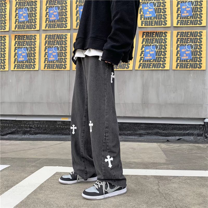 Quần jean ống rộng phong cách Hàn Quốc dành cho nam