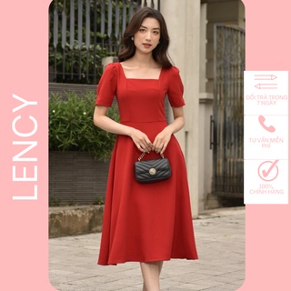 Váy nữ xinh, đầm nữ công sở lency màu đỏ