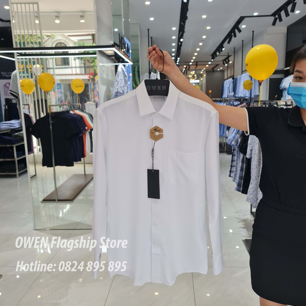 OWEN - (FREESHIP) Áo Sơ mi Trắng dài tay dáng REGULAR sợi CAFE mềm mịn thoáng mát - Mã AR22982D - OWEN Flagship Store | BigBuy360 - bigbuy360.vn