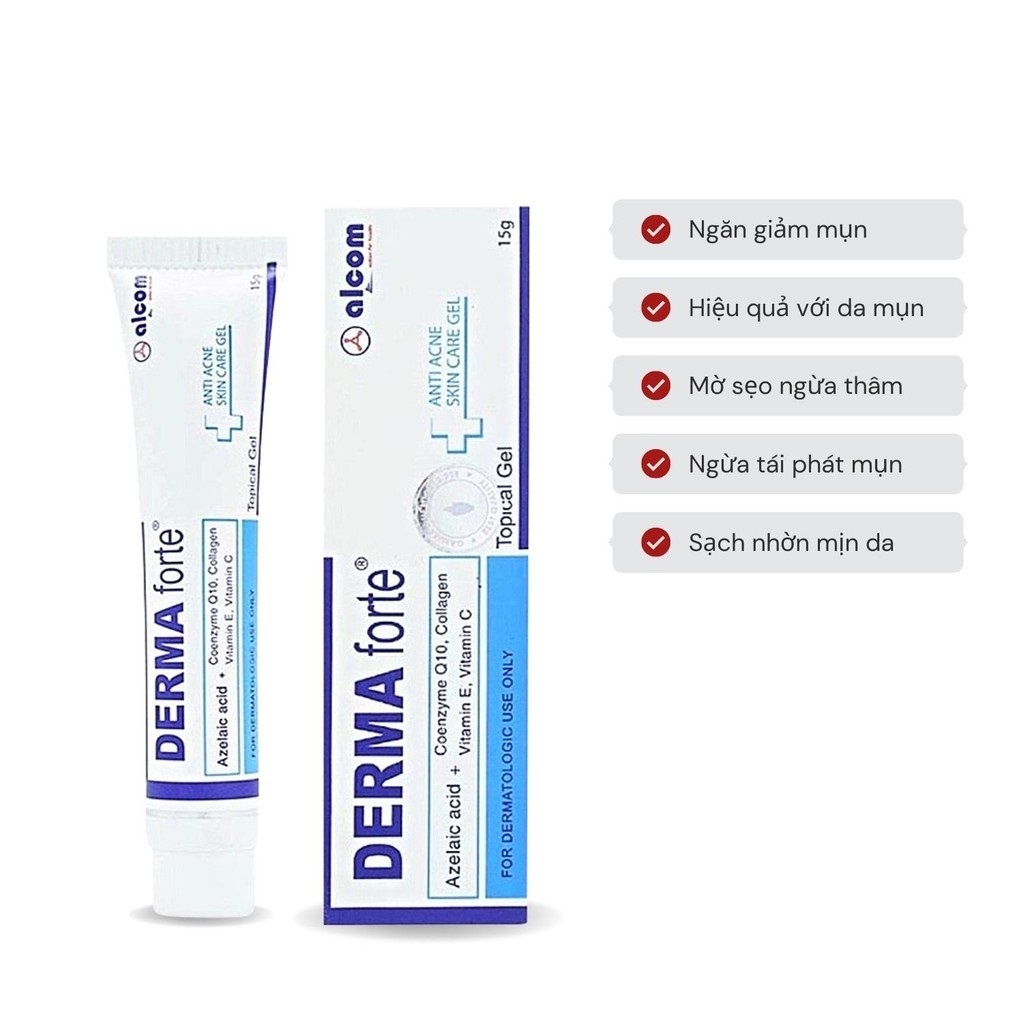 Gel Giảm Mụn, Thâm Sẹo Và Dưỡng Da Gamma DERMA FORTE Gel 15g - Bản thường